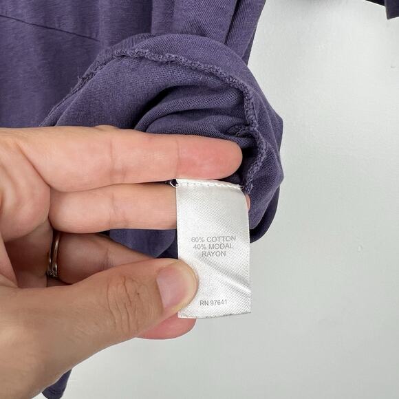 J Jill Pure Jill Women’s Size Large Purple Top Asymmetric 3/4 Sleeve‎ Wrap Tunic - Picture 8 of 9